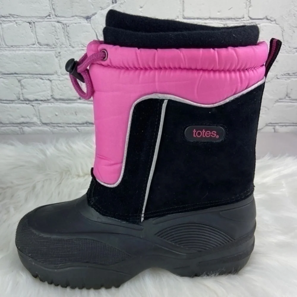 Totes‎ Jeanie Winter Snow Boots Black Pink Size 6
